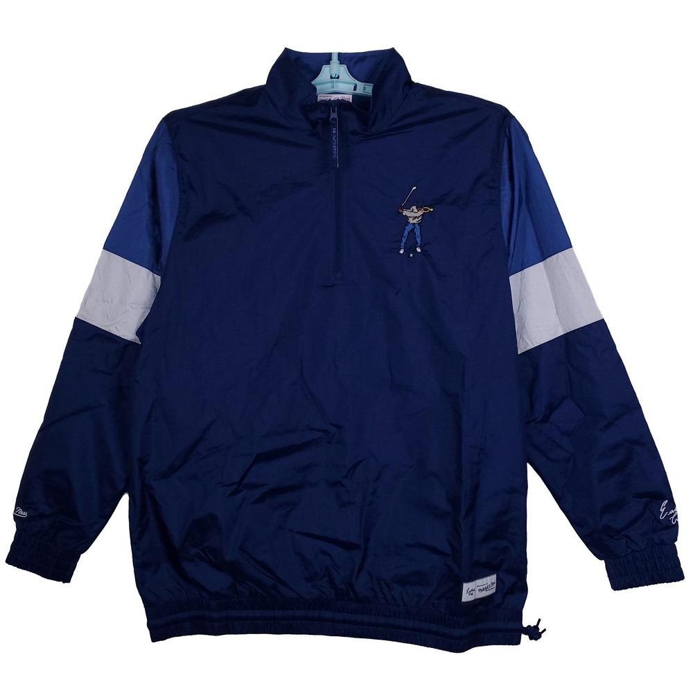 Eastside Golf Mitchell & Ness Medium Windbreaker Jacket Embroidery Logo Navy NWT
